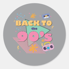 Speels nostalgisch design ronde sticker