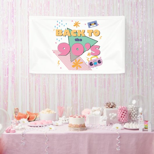 Speels nostalgisch design spandoek (Feest)