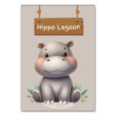 Speels Oerwoud Safari Hippo Lagoon Tafelbord Kaart (Voorkant)
