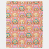 Speels Poedel Paaspatroon Fleece Deken (Voorkant)