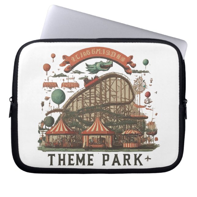 Speels pretpark laptop sleeve (Voorkant)