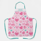 Speels Scribbled Heart Design in het roze Schort (Voorkant)