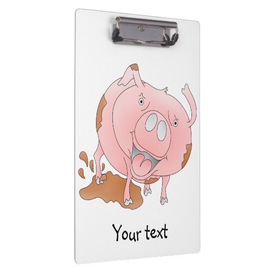 Speels varken in modderige plas klembord (Rechts)