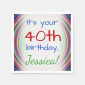 Speelse 40e verjaardag papieren servetten (Voorkant)