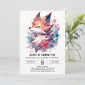 Speelse aangepaste Fox Verjaardag Kaart (Staand voorkant)