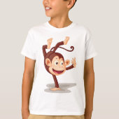 Speelse aap doet een handstand Cute dier T-shirt (Voorkant)