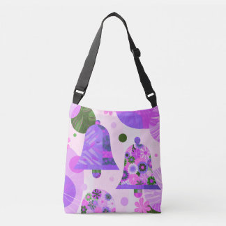 Speelse Abstracte Bloemencirkels Boodschappentas Crossbody Tas