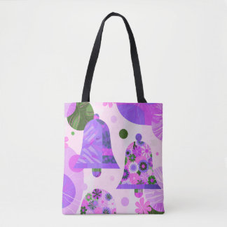 Speelse Abstracte Bloemencirkels Boodschappentas Draagtas