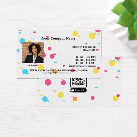 Speelse Abstracte Memphis Visitekaartje (Bureau)