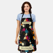 Speelse Abstracte Splatter Schort met aangepaste n (Gedragen)