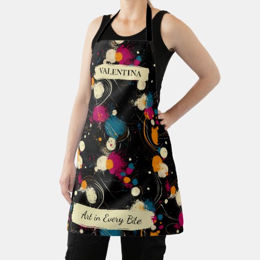 Speelse Abstracte Splatter Schort met aangepaste n (Insitu)