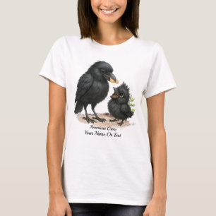 speelse amerikaanse kraai t-shirt