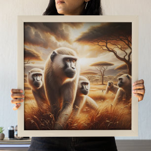 Speelse Apen Frolicking Poster