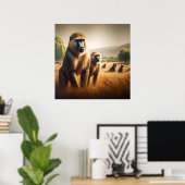 Speelse Apen Frolicking Poster (Thuiskantoor)