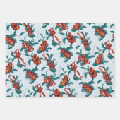 Speelse Apen Patroon van de Witte Lotus Inpakpapier Vel (Voorkant)