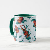 Speelse Apen Patroon van de Witte Lotus Mok (Voorkant links)