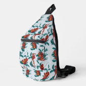 Speelse Apen Patroon van de Witte Lotus Sling Bag (Rechterhoek)