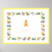 Speelse Baby Eenden Kids Monogram Muurdecoratie Sl Poster (Voorkant)