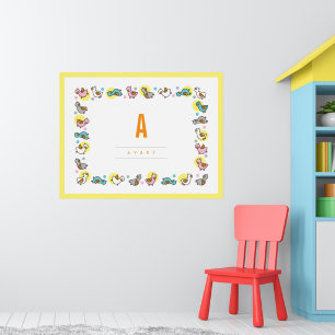 Speelse baby eendjes kids monogram kinderkamer muu poster