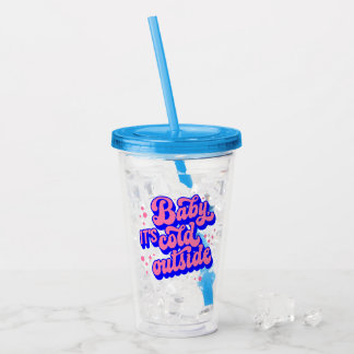 Speelse Baby, het is koud buiten het winterontwerp Acryl Drinkbeker
