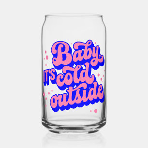 Speelse Baby, het is koud buiten het winterontwerp Blikvorm Glas