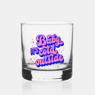 Speelse Baby, het is koud buiten het winterontwerp Whisky Glas