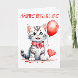 Speelse Baby Kitten Gelukkige Verjaardag Kaart