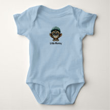 Speelse Baby Monkey met groen Pet Funny Cartoon
