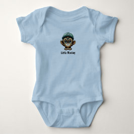 Speelse Baby Monkey met groen Pet Funny Cartoon Romper