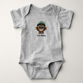 Speelse Baby Monkey met groen Pet Oerwoud Romper (Voorkant)