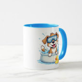 Speelse Bathing Dog Mok - Leuk cadeau voor Hondenl (Voorkant rechts)