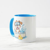 Speelse Bathing Dog Mok - Leuk cadeau voor Hondenl (Voorkant links)