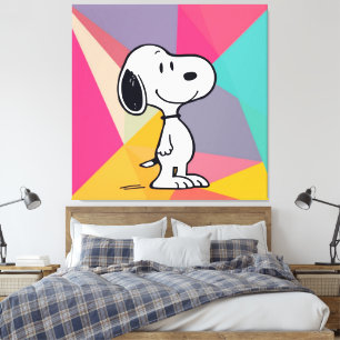 Speelse Beagle Cartoon Geometrische Pop Art Canvas Afdruk