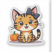 Speelse Bengaalse kitten – Cute Halloween sticker (Voorkant)