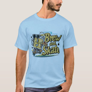Speelse Bier Mok en Pizza T-Shirt