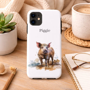 Speelse Biggetje, op maat iPhone 11 Hoesje