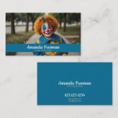 Speelse Blauw en Geel Kind Gezichtsschilder Visitekaartje (Voorkant / Achterkant)