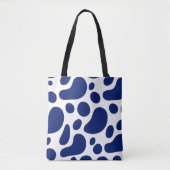 Speelse Blauwe Abstracte Blobs op White Pattern Draagtas (Voorkant)