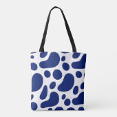 Speelse Blauwe Abstracte Blobs op White Pattern Draagtas (Achterkant)