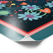 Speelse Blauwe Bloei Inspirerend Foto Afdruk (Hoek)