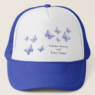 Speelse blauwe caleidoscoop van vlinders zomer trucker pet