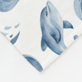 Speelse Blauwe Dolfijnen en Golven Fleece Deken (Hoek)
