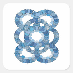 Speelse Blauwe IJSCIRCELS Sticker Afdruk