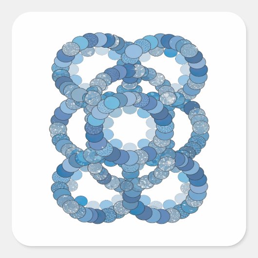 Speelse Blauwe IJSCIRCELS Sticker Afdruk (Voorkant)