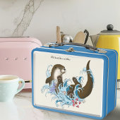Speelse Blauwe Whimsical Rivierotter Spat Schattig