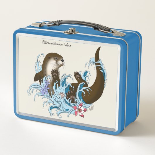 Speelse Blauwe Whimsical Rivierotter Spat Schattig (Voorkant)