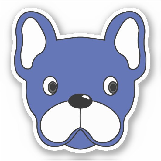 Speelse Blue Bulldog 3 "x3" Vinyl Sticker (Voorkant)