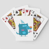 Speelse Blue Cartoon Monster met Party Pet Pokerkaarten (Achterkant)