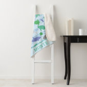 Speelse Blue Green Ocean Life Design Sherpa Deken (In situ)