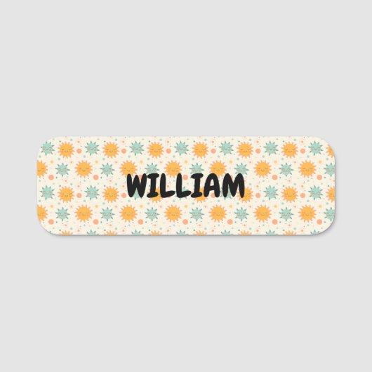 Speelse Boho Sun Naamplaatje (Voorkant)